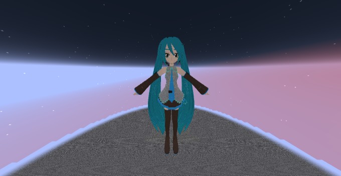 Loading Hatsune Miku's 3D model into Minecraft
