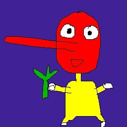 下手な絵(画伯)のイラスト　妖怪編　「天狗」